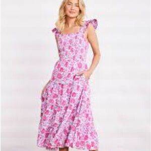 Vineyard Vines 148th Kentucky Derby rose pattern midi dress xs